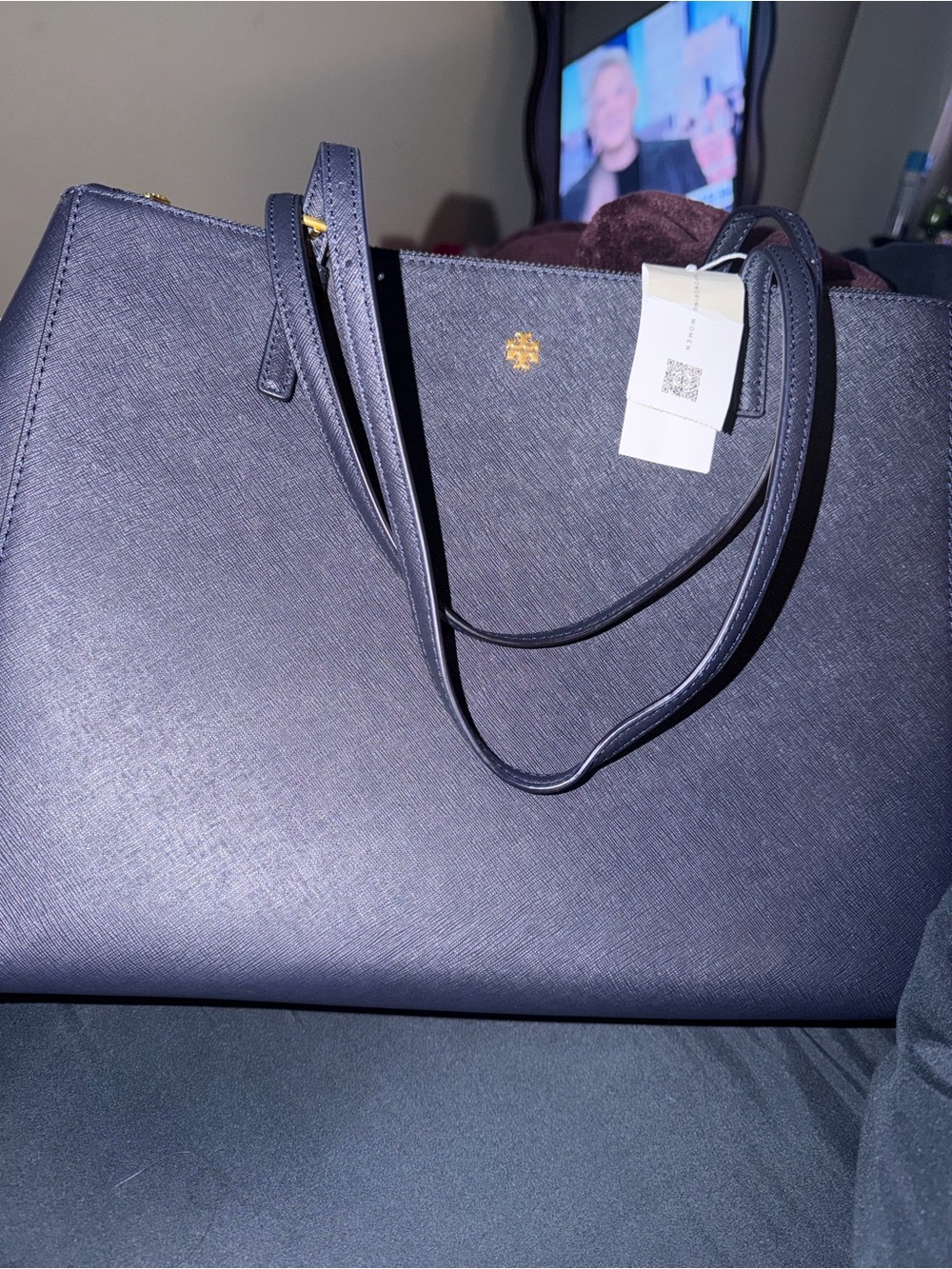 Tory Burch blue large Emerson  Tote